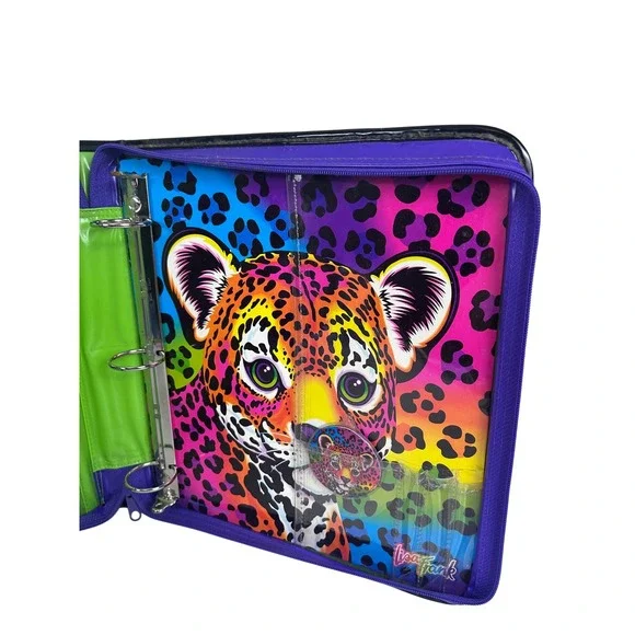Lisa Frank Leopard Print Zip 3 Ring Binder School Supply Organizer Fantastic - Picture 8 of 16